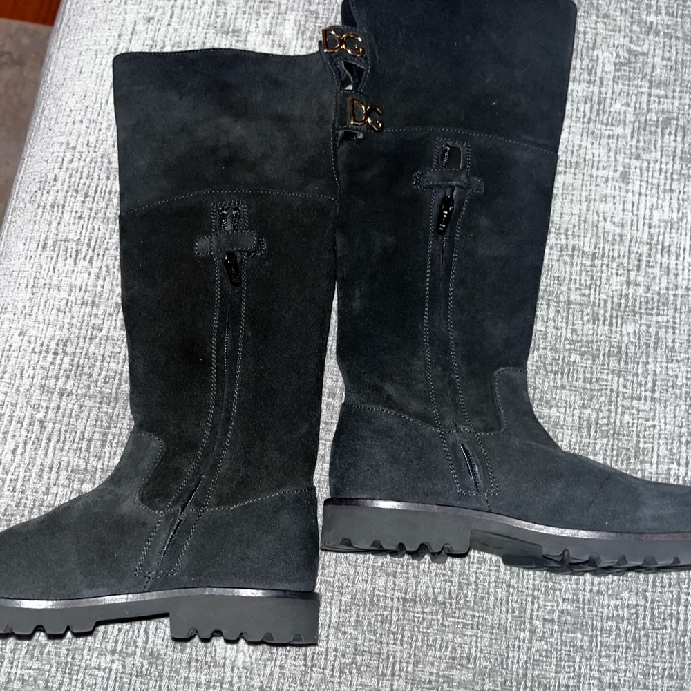 Dolce & Gabbana Kids Black Suede Boots